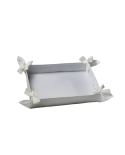 CESTA CON LAZOS BLANCA.