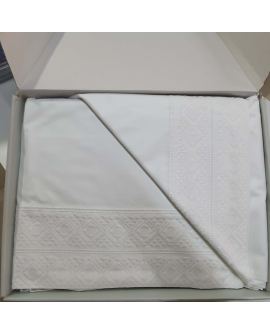 JUEGO SÁBANA BLANCA LUARCA ALGODÓN CAMA 135.
