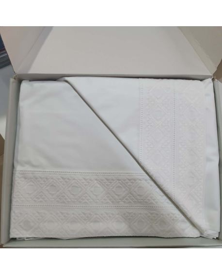JUEGO SÁBANA BLANCA LUARCA ALGODÓN CAMA 135.