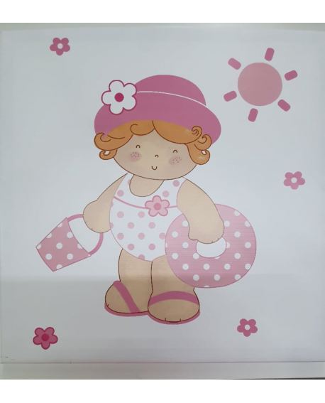 CUADRO NIÑA BAÑO 45 X 45.