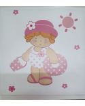 CUADRO NIÑA BAÑO 45 X 45.